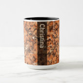 Geologie Oranje Rock Textuur met naam Mok (Midden)