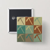 Geologie Pop Art Vierkante Button 5,1 Cm (Voorkant /achterkant)