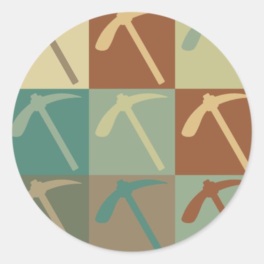 Geologie Pop Kunst Ronde Sticker (Voorkant)