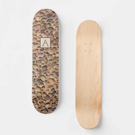 Geologie rivierstenen met aangepast monogram persoonlijk skateboard (Voorkant)