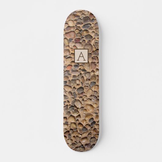 Geologie rivierstenen met aangepast monogram persoonlijk skateboard (Voorkant)
