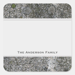 Geologie Rock Grey Graniet met Tekst Label