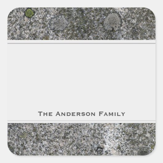 Geologie Rock Grey Graniet met Tekst Label (Voorkant)