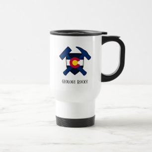 "Geologie Rocks" Colorado Staatsvlag Hamer Logo Reisbeker