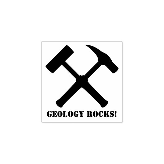 Geologie Rocks! Crossed Rock Hammer Rubberstempel (Afrduk)