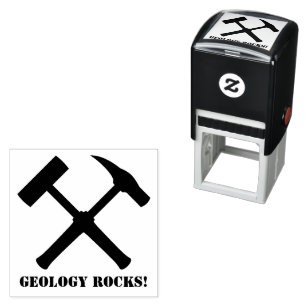 Geologie Rocks! Crossed Rock Hammer Zelfinktende Stempel