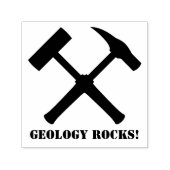 Geologie Rocks! Crossed Rock Hammer Zelfinktende Stempel (Design)