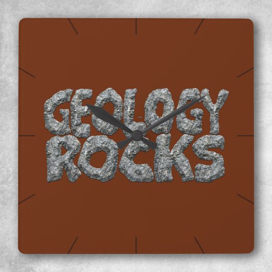 Geologie Rocks - Earth Science Pun Vierkante Klok