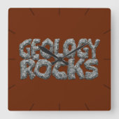 Geologie Rocks - Earth Science Pun Vierkante Klok (Voorkant)