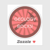 Geologie Rocks! Geoloog Hammer Badge Vinyl Sticker (Vel)