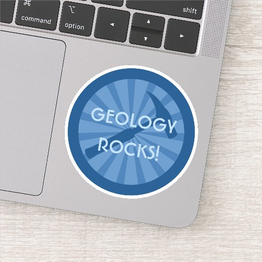 Geologie Rocks! Geoloog Hammer Badge Vinyl Sticker (Detail)