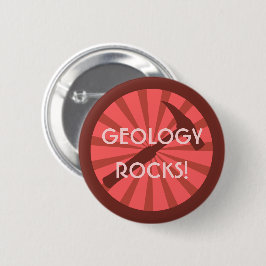 Geologie Rocks! Hamer Badge Ronde Button 5,7 Cm