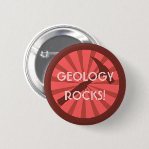 Geologie Rocks! Hamer Badge Ronde Button 5,7 Cm