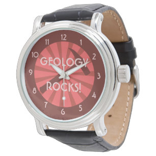 Geologie Rocks. Hammer Badge Horloge