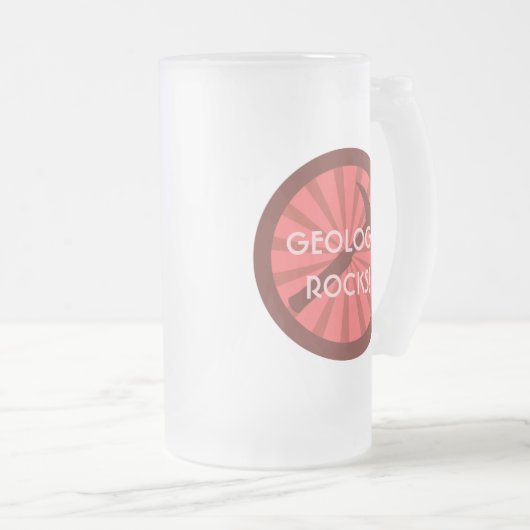 Geologie Rocks. Hammer Badge Matglas Bierpul (Voorkant rechts)