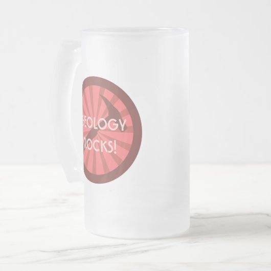 Geologie Rocks. Hammer Badge Matglas Bierpul (Voorkant links)