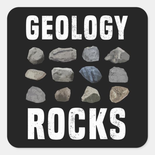 Geologie Rocks Minerale Gift voor Geoloog Vierkante Sticker (Voorkant)