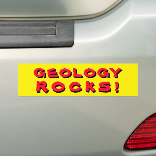 Geologie Rocks Pun.Red en Yellow Bumpersticker (Op auto)