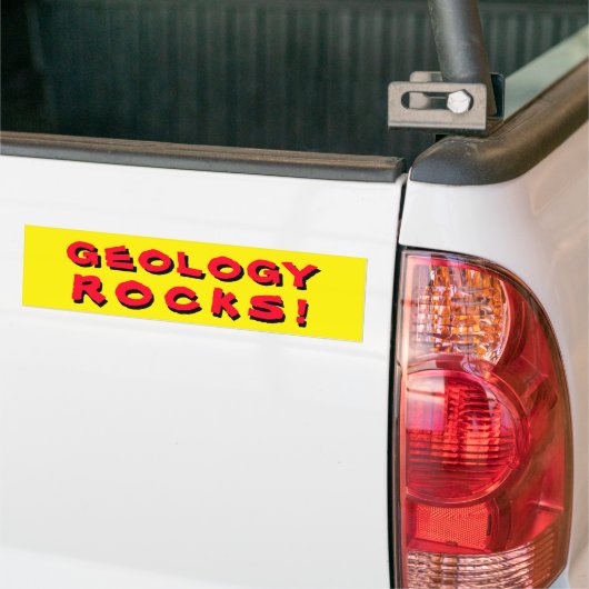 Geologie Rocks Pun.Red en Yellow Bumpersticker (Op Truck)