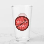 Geologie Rocks! Rock Hammer Logo Glas (Voorkant)