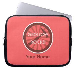 Geologie Rocks! Rock Hammer Logo met Naam Laptop Sleeve