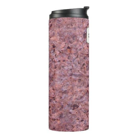 Geologie Roze Rock Textuur Aangepaste naam Thermosbeker (Gedraaid links)