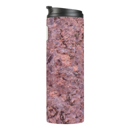 Geologie Roze Rock Textuur Aangepaste naam Thermosbeker (Geroteerd rechts)