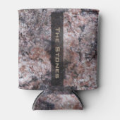 Geologie Roze Rock Textuur met Naam Blikjeskoeler (Voorkant)