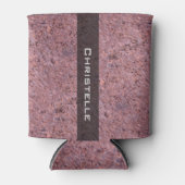 Geologie Roze Rock Textuur met Naam Blikjeskoeler (Voorkant)