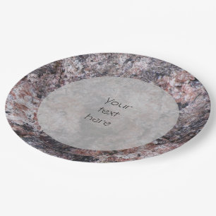 Geologie roze rottextuur papieren bordje