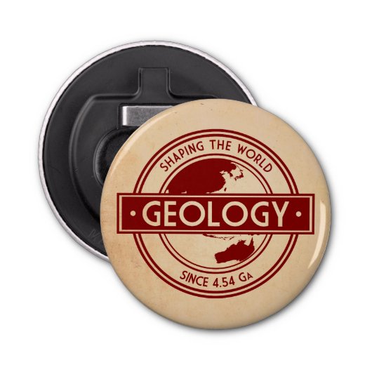 Geologie - Shaping the World Logo (Azië/Australië) Button Flesopener (Voorkant)