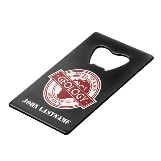 Geologie - Shaping the World Logo (Europa/Afrika) Creditkaart Flessenopener (Achterkant Gekanteld)