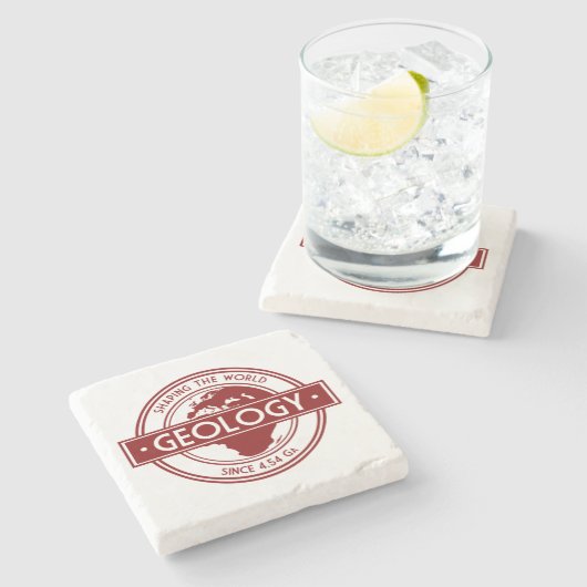 Geologie - Shaping the World Logo (Europa/Afrika) Stenen Onderzetter (Zijkant)
