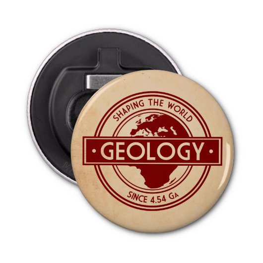 Geologie - Shaping the World Logo (Europa) Button Flesopener (Voorkant)