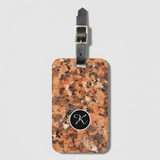 Geologie Spotty Rock Textuur Custom Monogram Bagagelabel (Voorkant (verticaal))