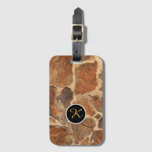 Geologie Stenen Structuur Custom Monogram Bagagelabel
