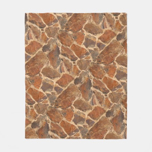 Geologie Stone Wall Structuur Foto Warm Golden Fleece Deken (Voorkant)