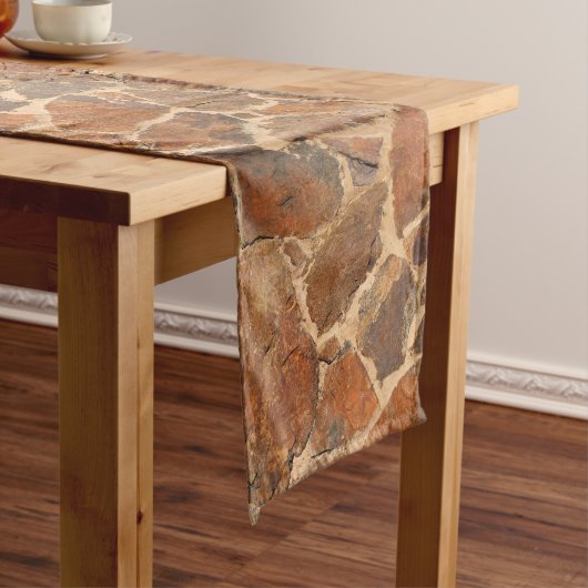 Geologie Stone Wall Structuur Foto Warm Golden Medium Tafelloper (Voorbeeld)