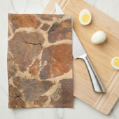 Geologie Stone Wall Structuur Foto Warm Golden Theedoek (Quarter Fold)