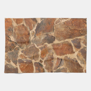 Geologie Stone Wall Structuur Foto Warm Golden Theedoek