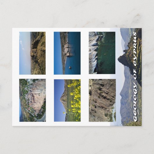 Geologie van het briefkaart van cyprus (Voorkant)