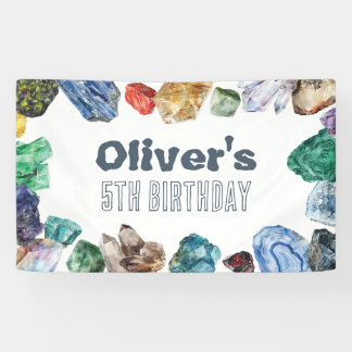 Geologie Verjaardag Achtergrond Rocks Dig Party Ba Spandoek