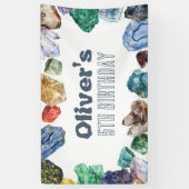 Geologie Verjaardag Achtergrond Rocks Dig Party Ba Spandoek (Verticaal)