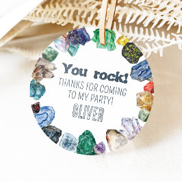 Geologie Verjaardag Dig Party Circle Favoriet Tags Bedankjes Labels