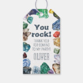Geologie Verjaardag Rocks Gem Dig Party Bedankt Cadeaulabel (Voorkant)