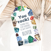 Geologie Verjaardag Rocks Gem Dig Party Bedankt Cadeaulabel