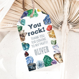 Geologie Verjaardag Rocks Gem Dig Party Bedankt Cadeaulabel