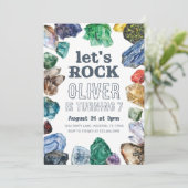 Geologie Verjaardag Uitnodiging, Rock Nodig Geode  Kaart (Staand voorkant)