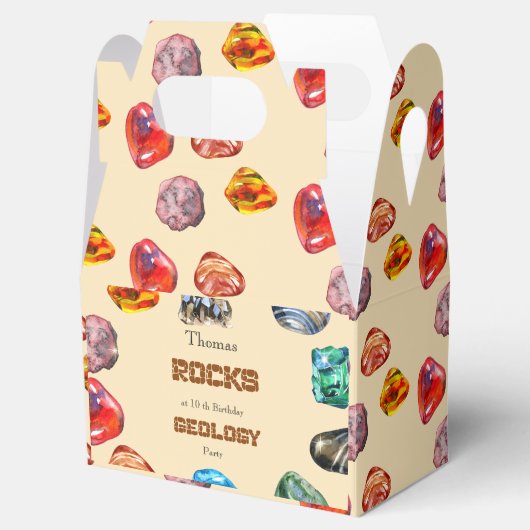 Geologie verjaardagsfeest rotsen edelsteen bedankdoosjes (Geopend)