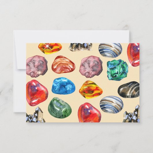 Geologie verjaardagsfeest rotsen edelsteen bedankkaart (Achterkant)